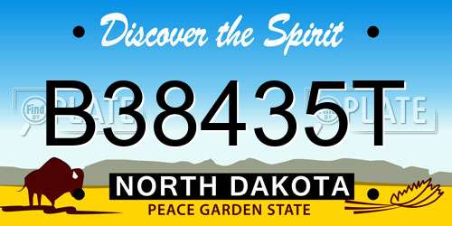 B38435T North Dakota License Plate