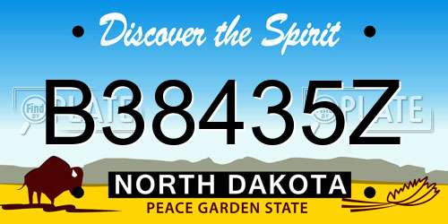 B38435Z North Dakota License Plate