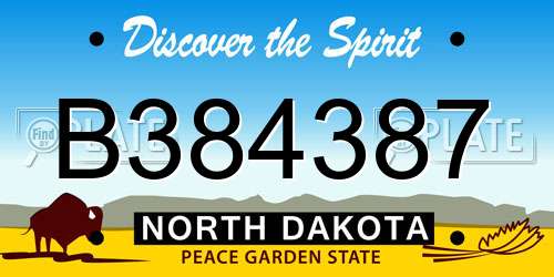 B384387 North Dakota License Plate