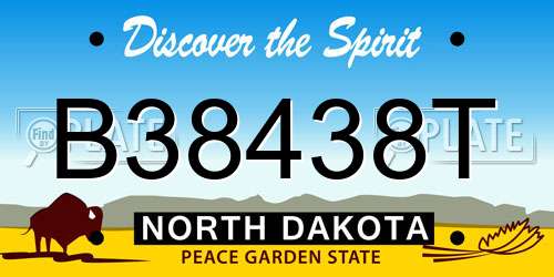 B38438T North Dakota License Plate
