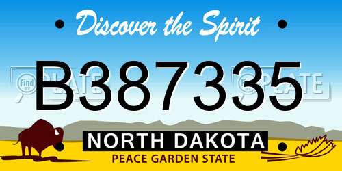 B387335 North Dakota License Plate