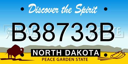 B38733B North Dakota License Plate