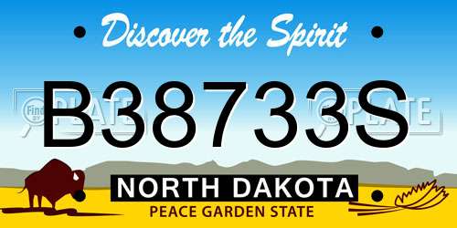 B38733S North Dakota License Plate