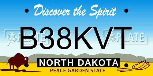 B38KVT North Dakota License Plate