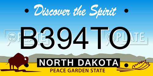 B394TO North Dakota License Plate