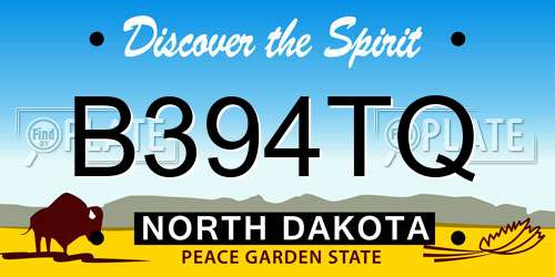 B394TQ North Dakota License Plate