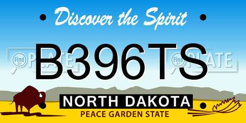 B396TS North Dakota License Plate