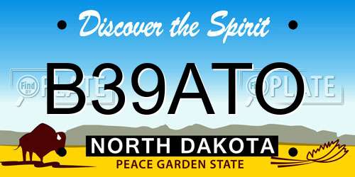 B39ATO North Dakota License Plate
