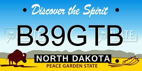 B39GTB North Dakota License Plate