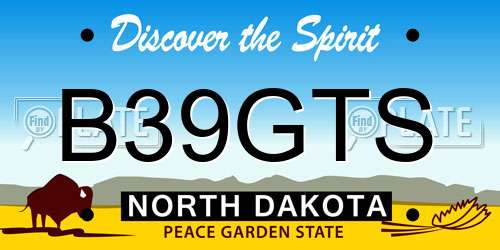 B39GTS North Dakota License Plate