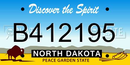 B412195 North Dakota License Plate