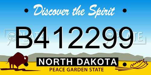 B412299 North Dakota License Plate