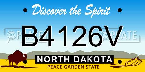 B4126V North Dakota License Plate