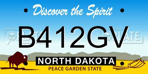 B412GV North Dakota License Plate