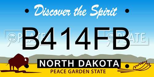 B414FB North Dakota License Plate