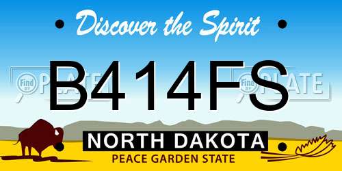 B414FS North Dakota License Plate