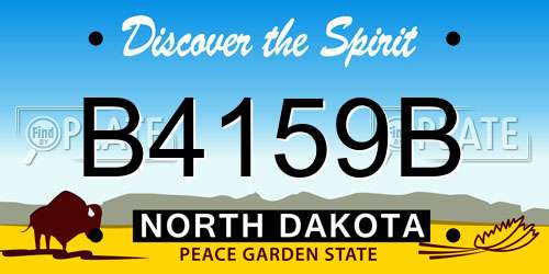 B4159B North Dakota License Plate