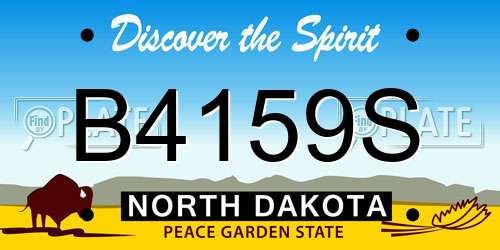 B4159S North Dakota License Plate