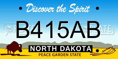 B415AB North Dakota License Plate