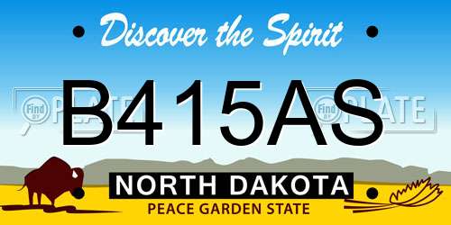 B415AS North Dakota License Plate