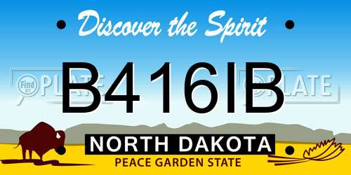 B416IB North Dakota License Plate