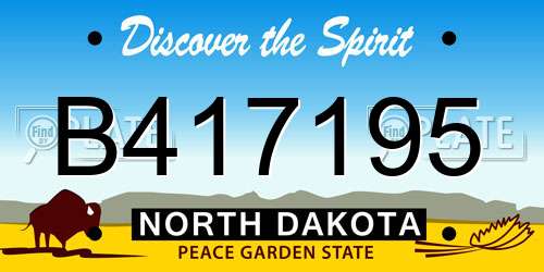 B417195 North Dakota License Plate