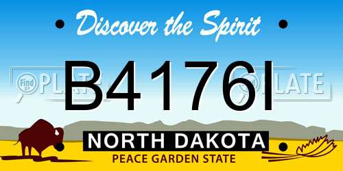 B4176I North Dakota License Plate