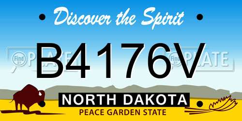 B4176V North Dakota License Plate