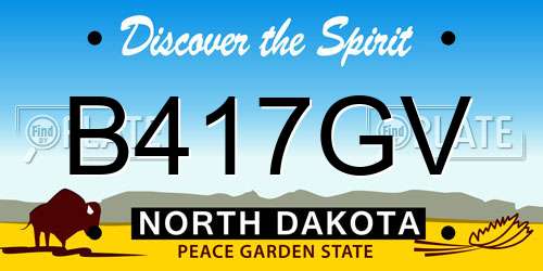 B417GV North Dakota License Plate