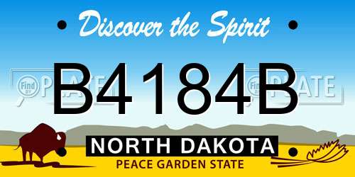 B4184B North Dakota License Plate