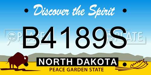 B4189S North Dakota License Plate
