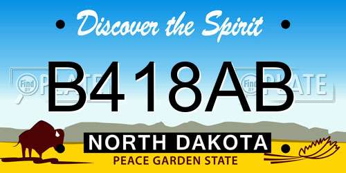 B418AB North Dakota License Plate