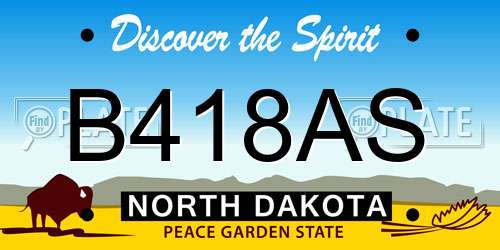 B418AS North Dakota License Plate