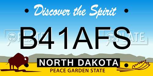 B41AFS North Dakota License Plate