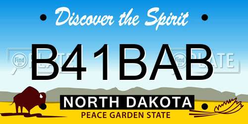 B41BAB North Dakota License Plate