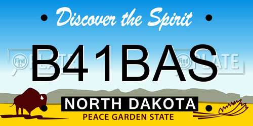 B41BAS North Dakota License Plate