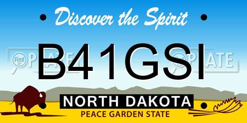 B41GSI North Dakota License Plate