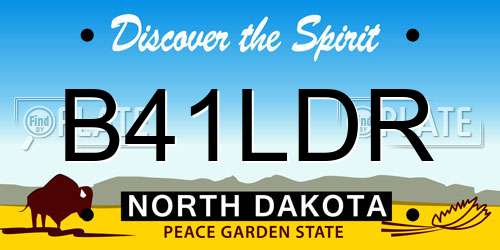 B41LDR North Dakota License Plate