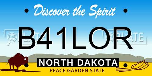 B41LOR North Dakota License Plate