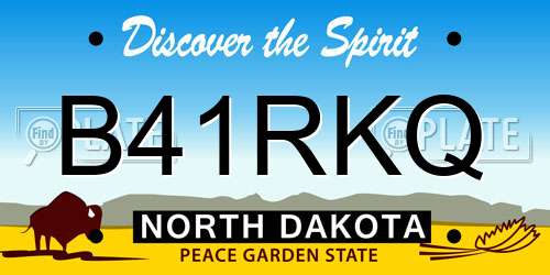 B41RKQ North Dakota License Plate