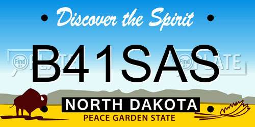 B41SAS North Dakota License Plate