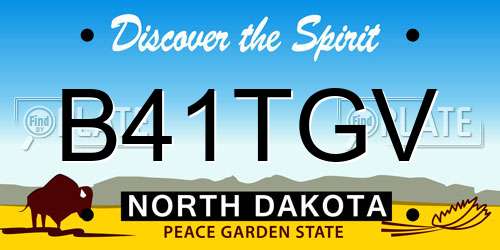 B41TGV North Dakota License Plate