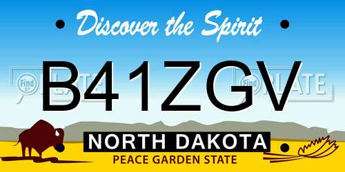 B41ZGV North Dakota License Plate