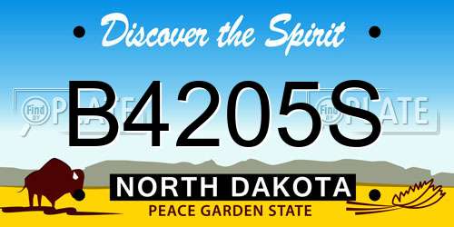 B4205S North Dakota License Plate