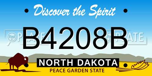 B4208B North Dakota License Plate