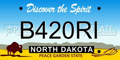 B420RI North Dakota License Plate