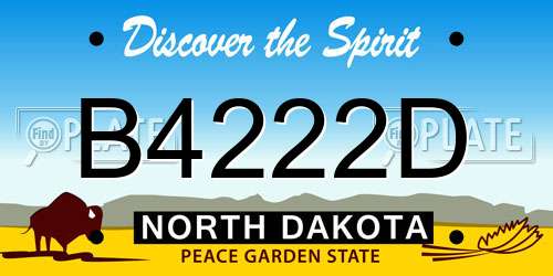 B4222D North Dakota License Plate