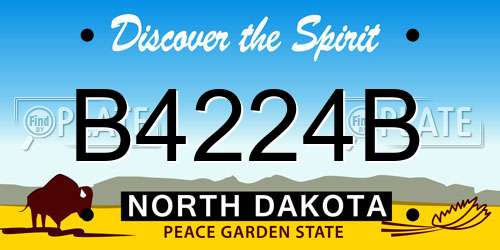 B4224B North Dakota License Plate
