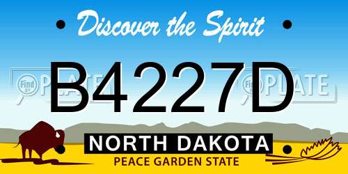 B4227D North Dakota License Plate