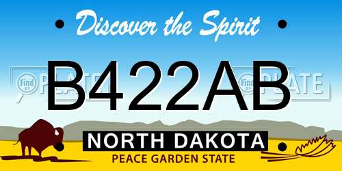 B422AB North Dakota License Plate